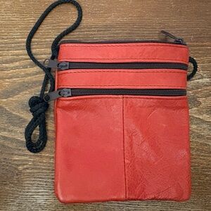 Red Leather Crossbody Bag